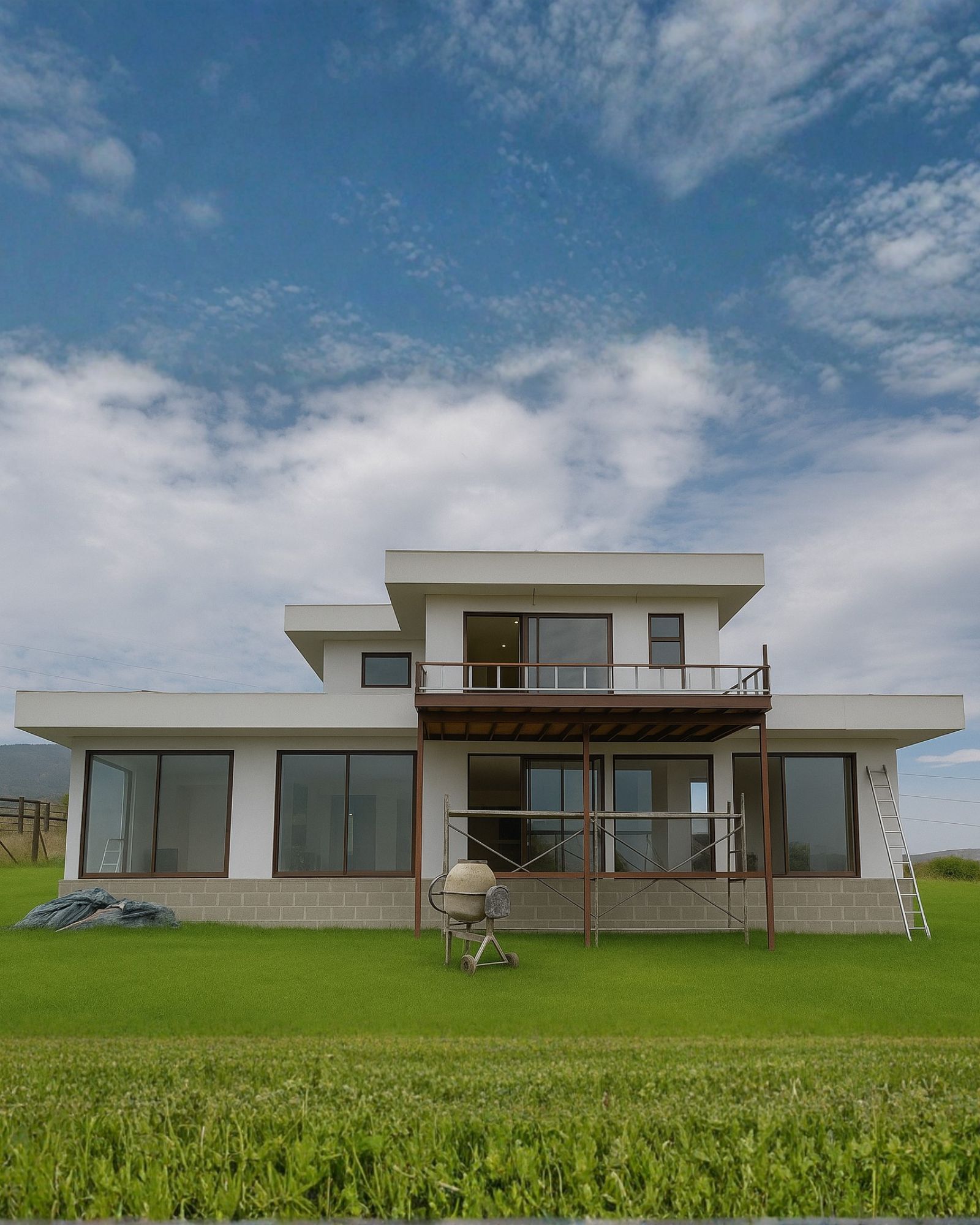 Proyecto de casa con ventanas de aluminio