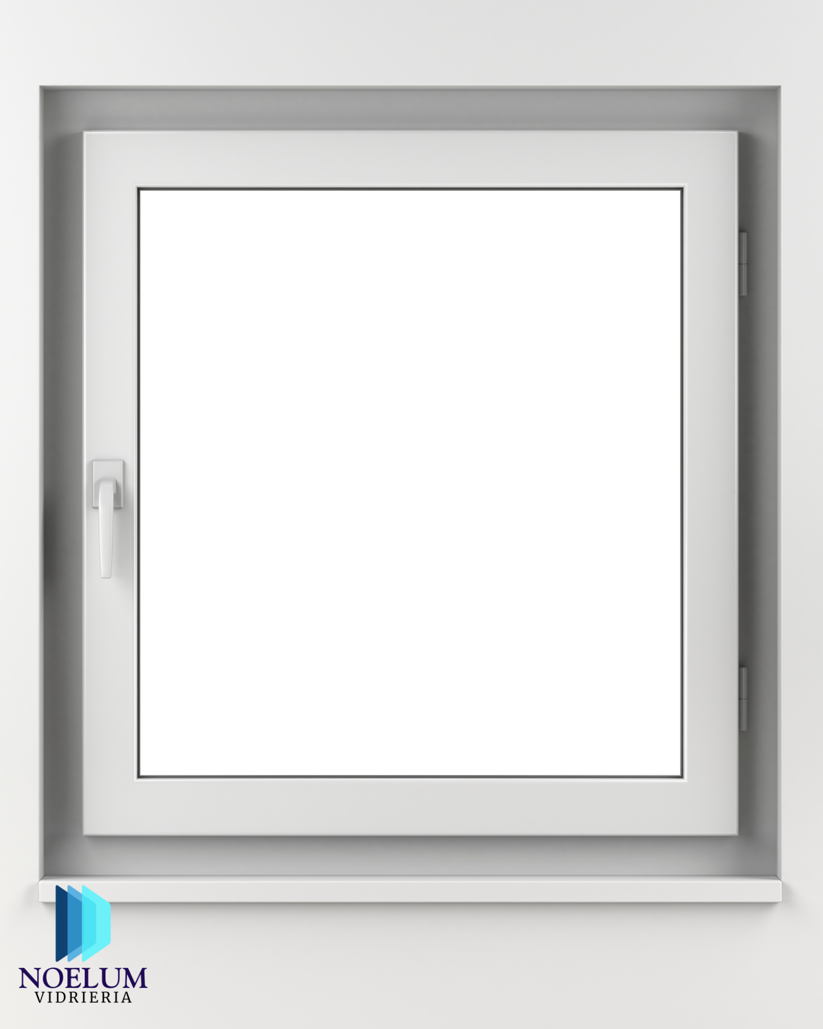 Ventana de PVC blanca instalada por Vidriería Noelum